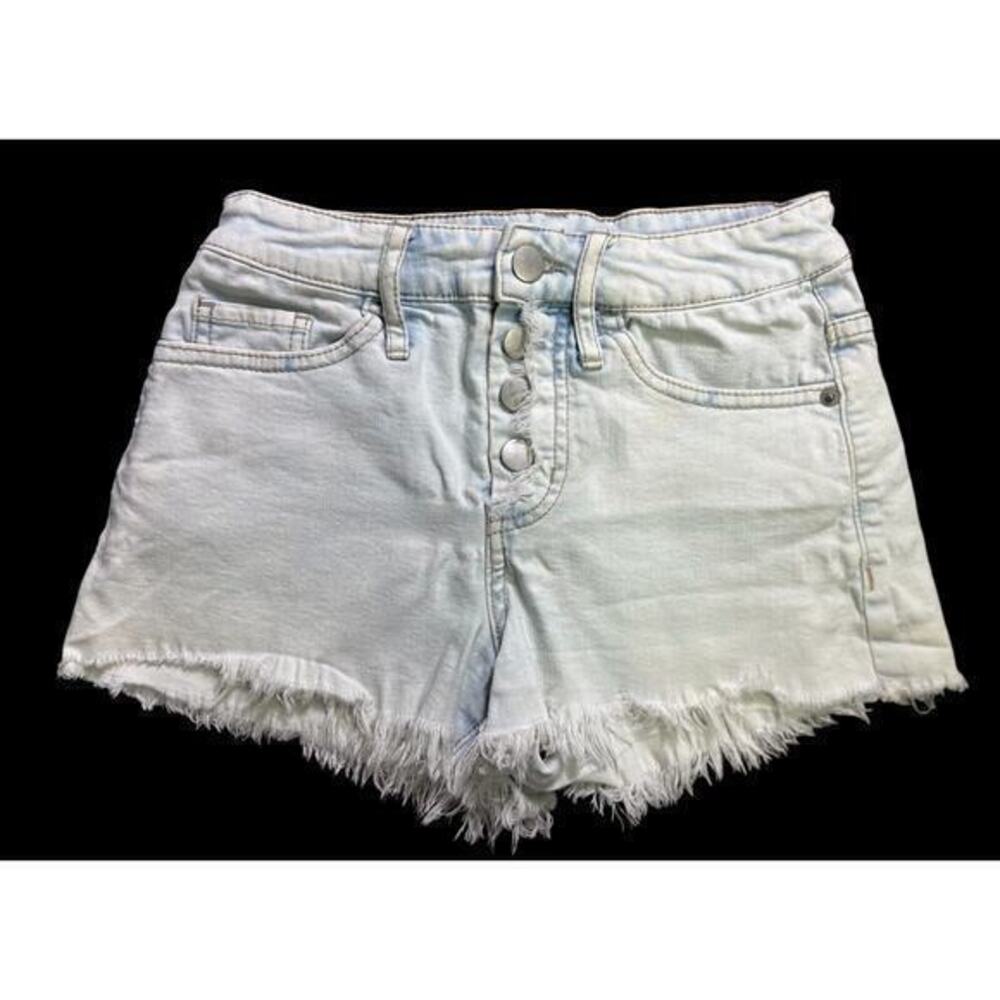 Wild Fable Acid Wash Denim Shorts Jr Teen Size 00 Button Closure‎ Frayed Jean